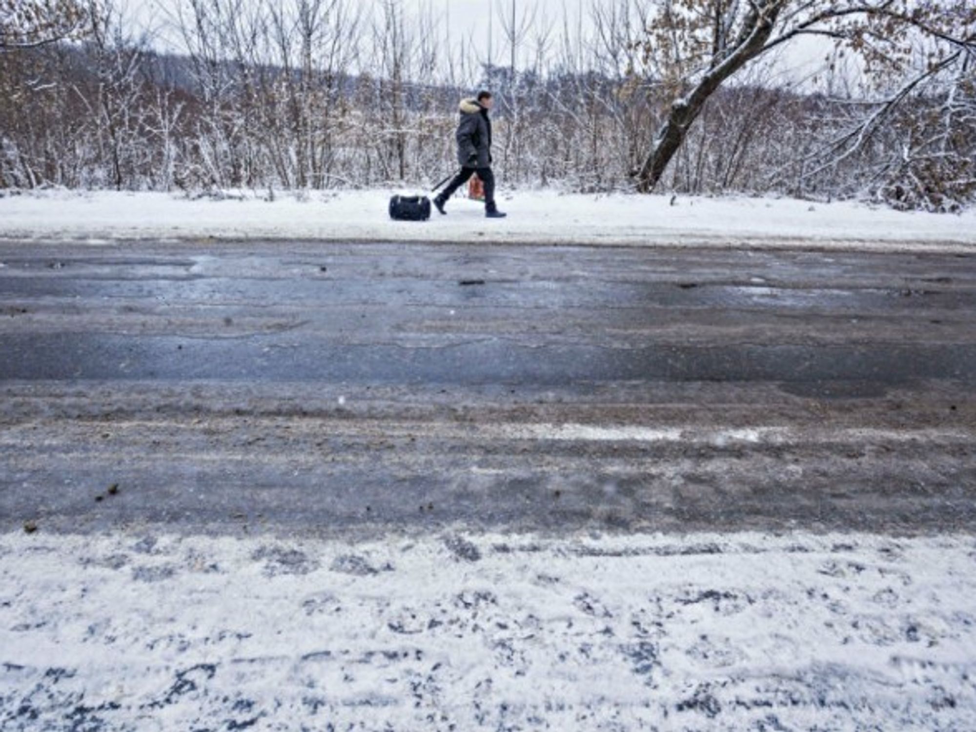 Winter in the Donbass region
