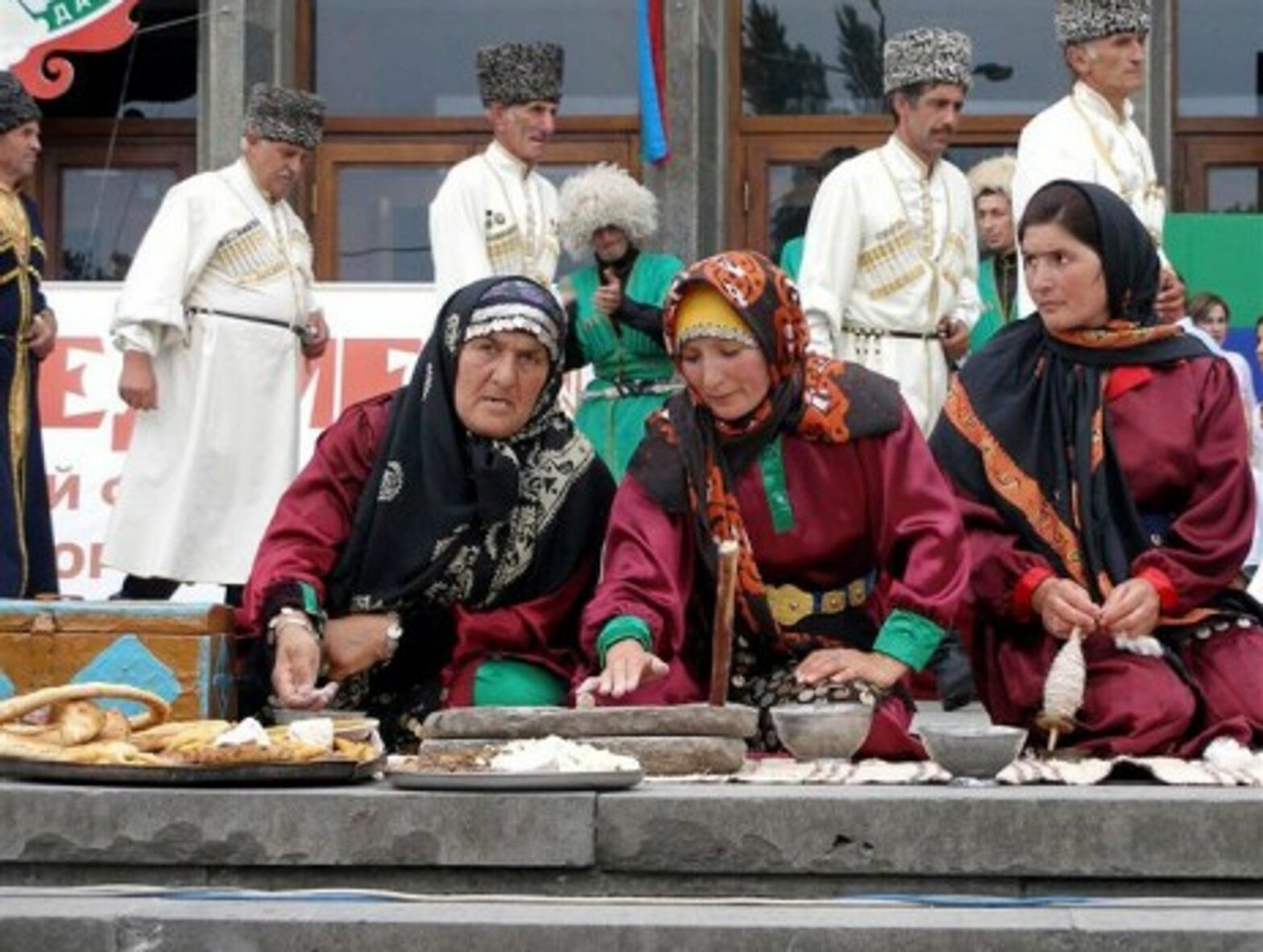 Women in traditional dress in Makhachkala