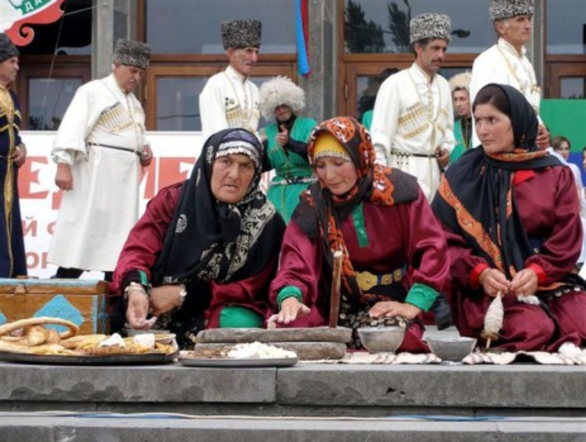 Women in traditional dress in Makhachkala