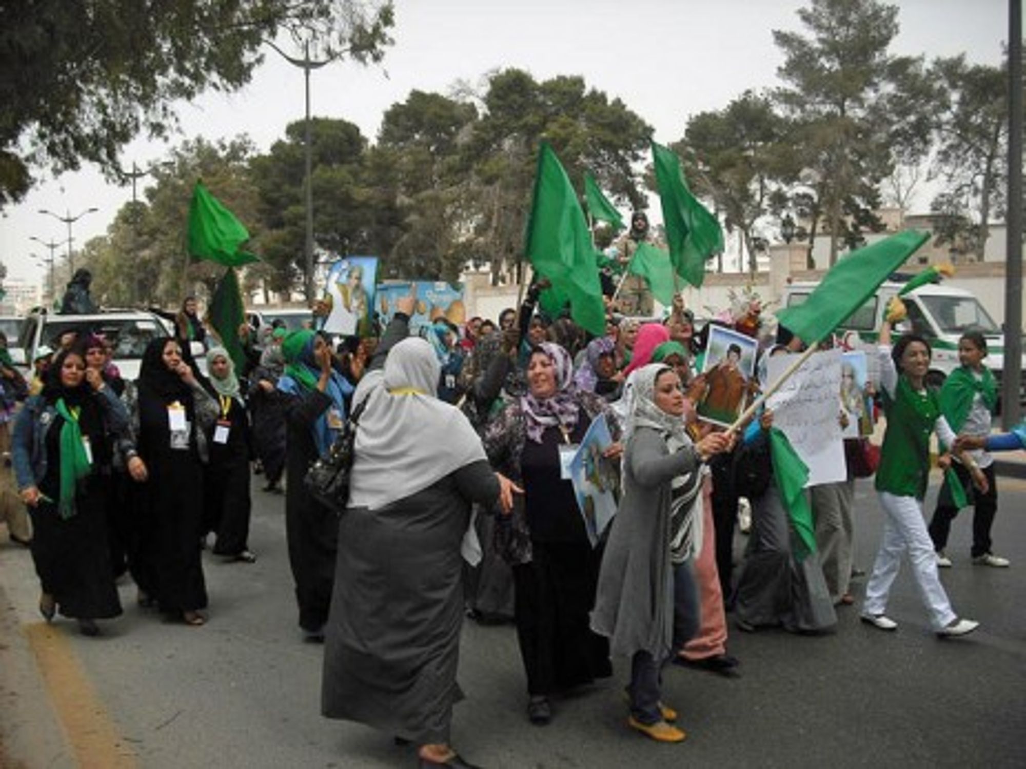 Women marching last May in Tripoli (Magharebia)