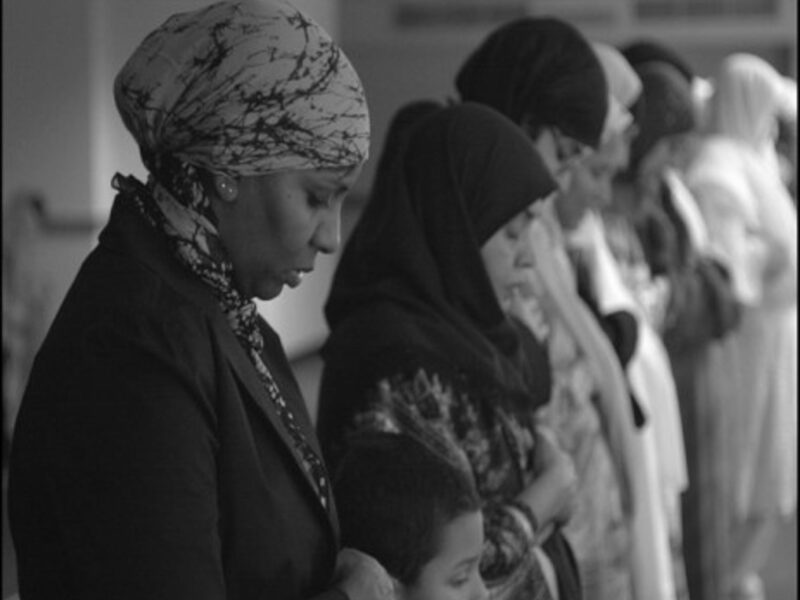 Women praying at the Islamic Society of Akron & Kent, Ohio