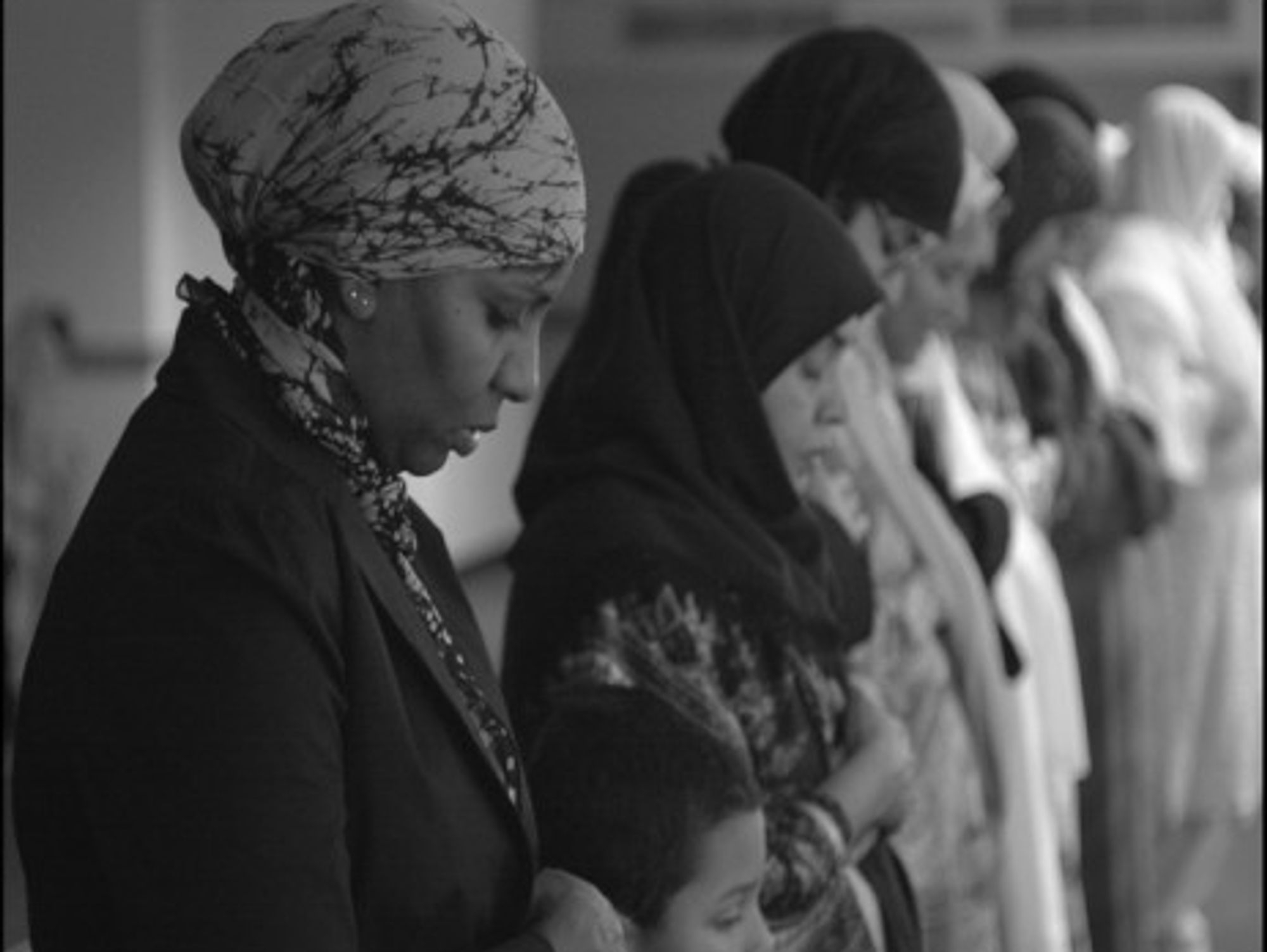 Women praying at the Islamic Society of Akron & Kent, Ohio