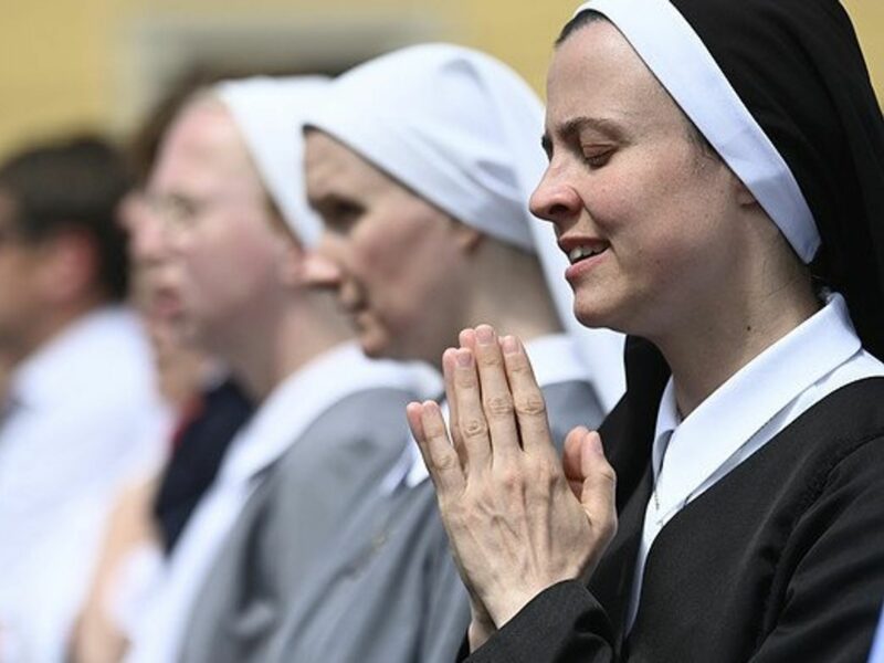 Women praying in Velehrad, Czech Republic.