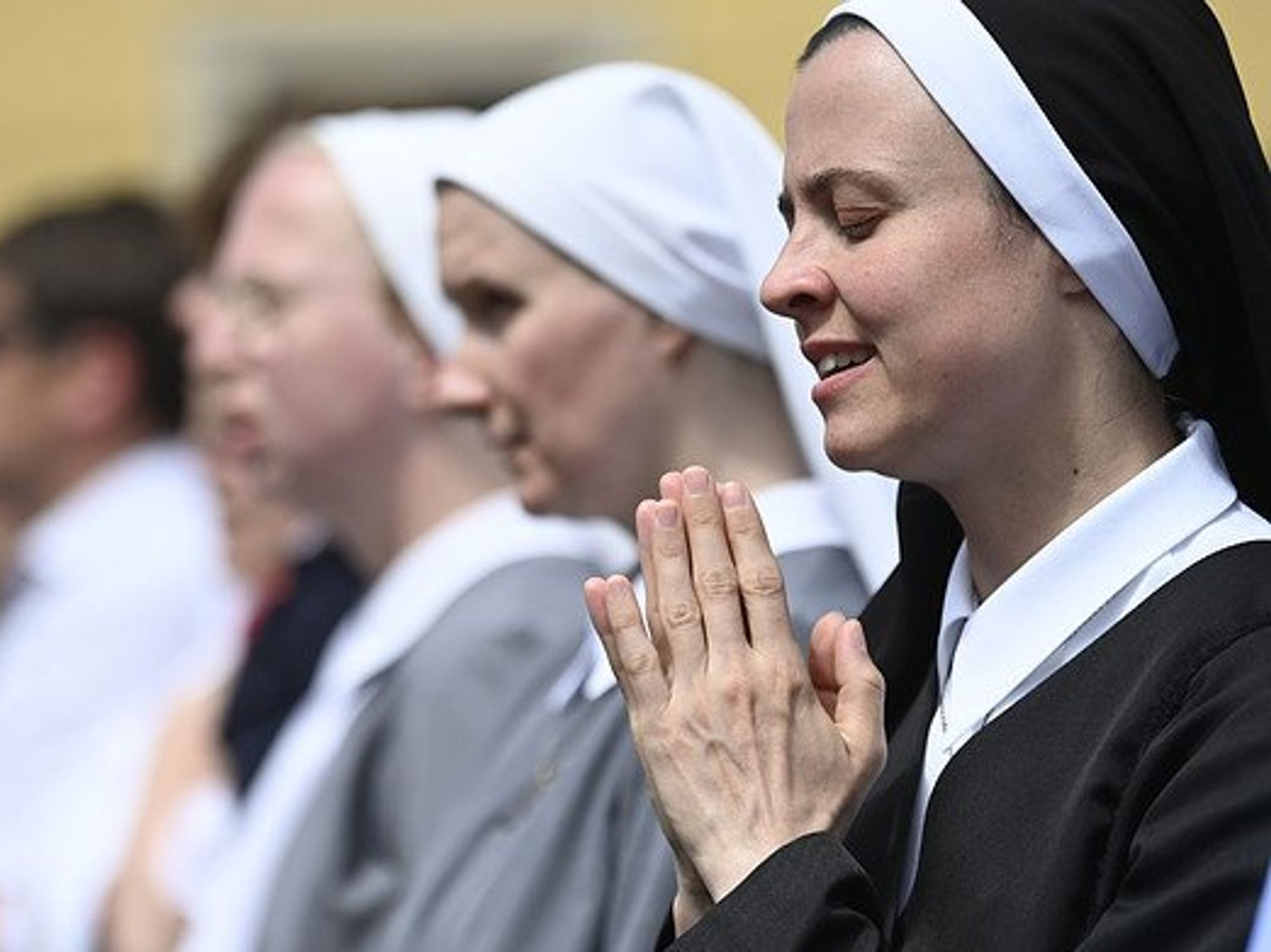 Women praying in Velehrad, Czech Republic.