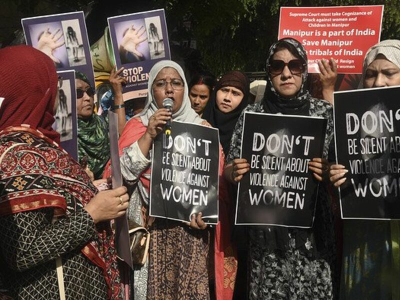 Women protesting for Manipur violence against women.