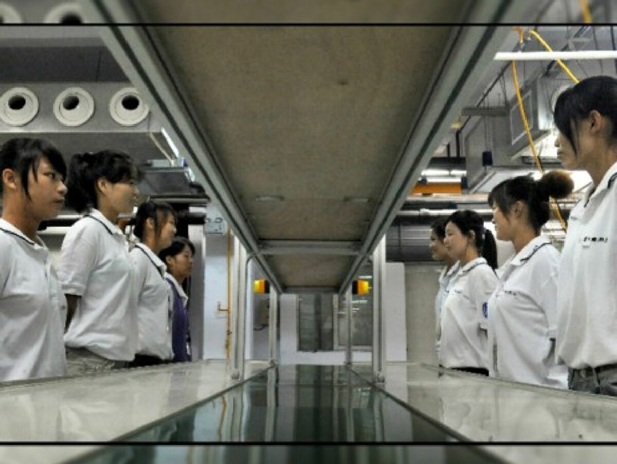 Workers at Zhengzhou's Foxconn factory
