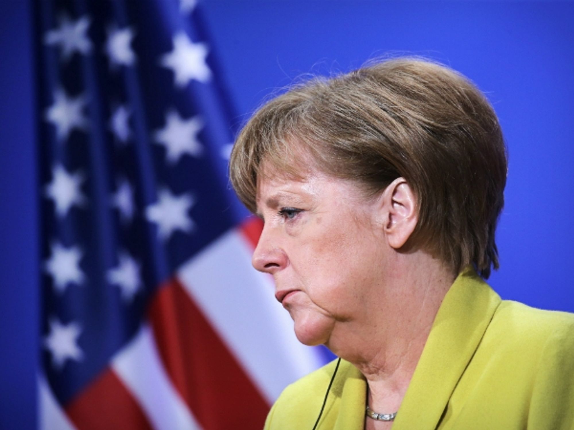 Worried Angela Merkel