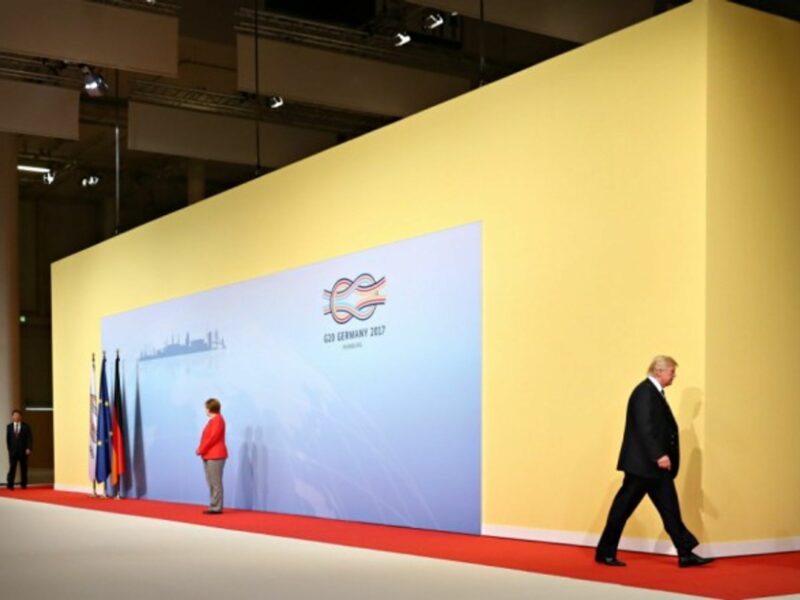 Xi, Merkel and Trump at the G20 in Hamburg on July 7
