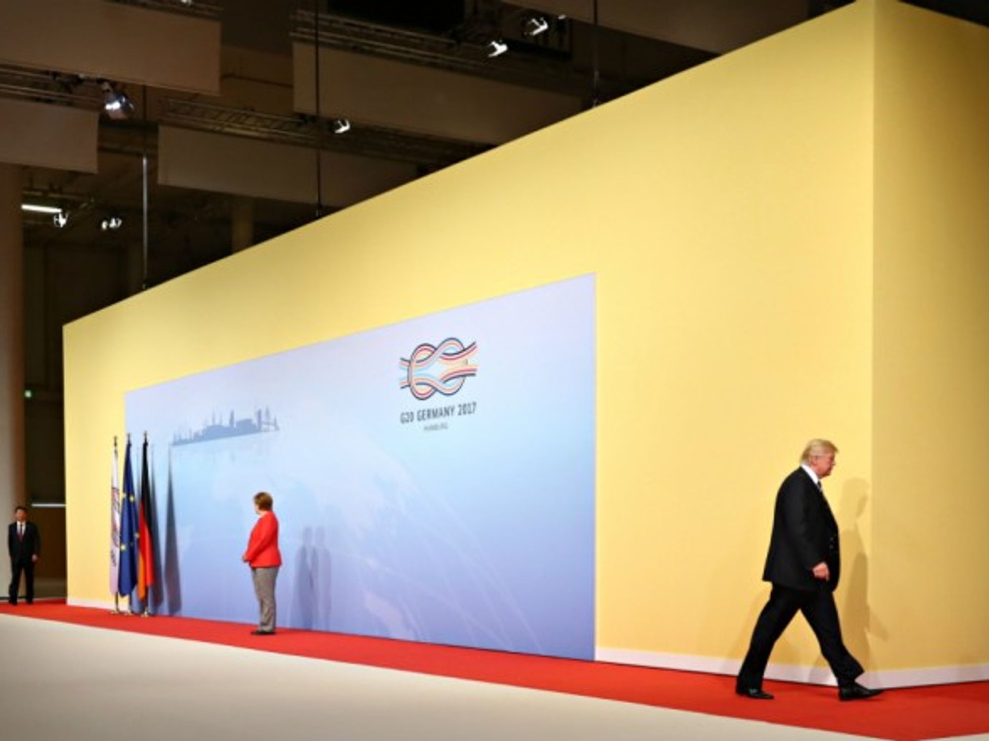 Xi, Merkel and Trump at the G20 in Hamburg on July 7