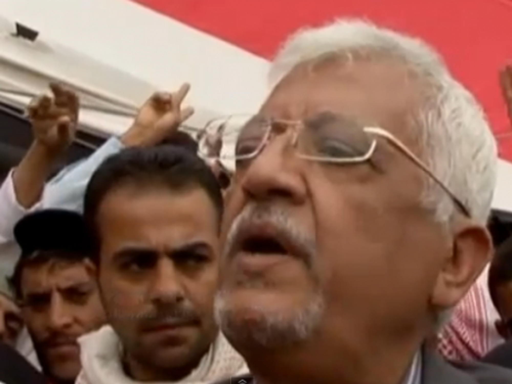 Yassin Said Numan at an opposition rally last March (euronews)