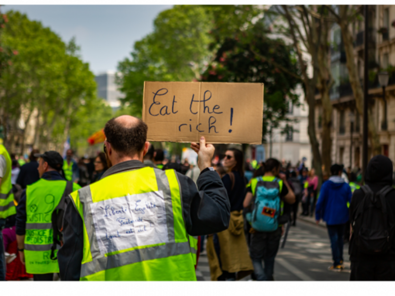 Yellow vests at this year's May Day protests in Paris