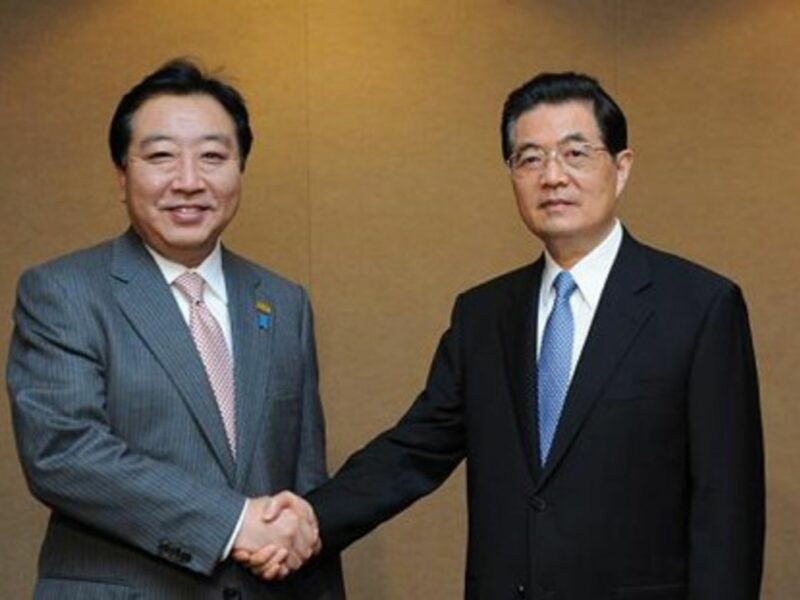 Yoshihiko Noda and Hu Jintao during the APEC meeting.