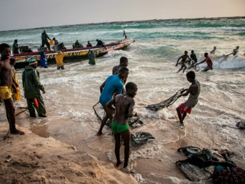 Young fishermen in Nouakchott, Mauritania