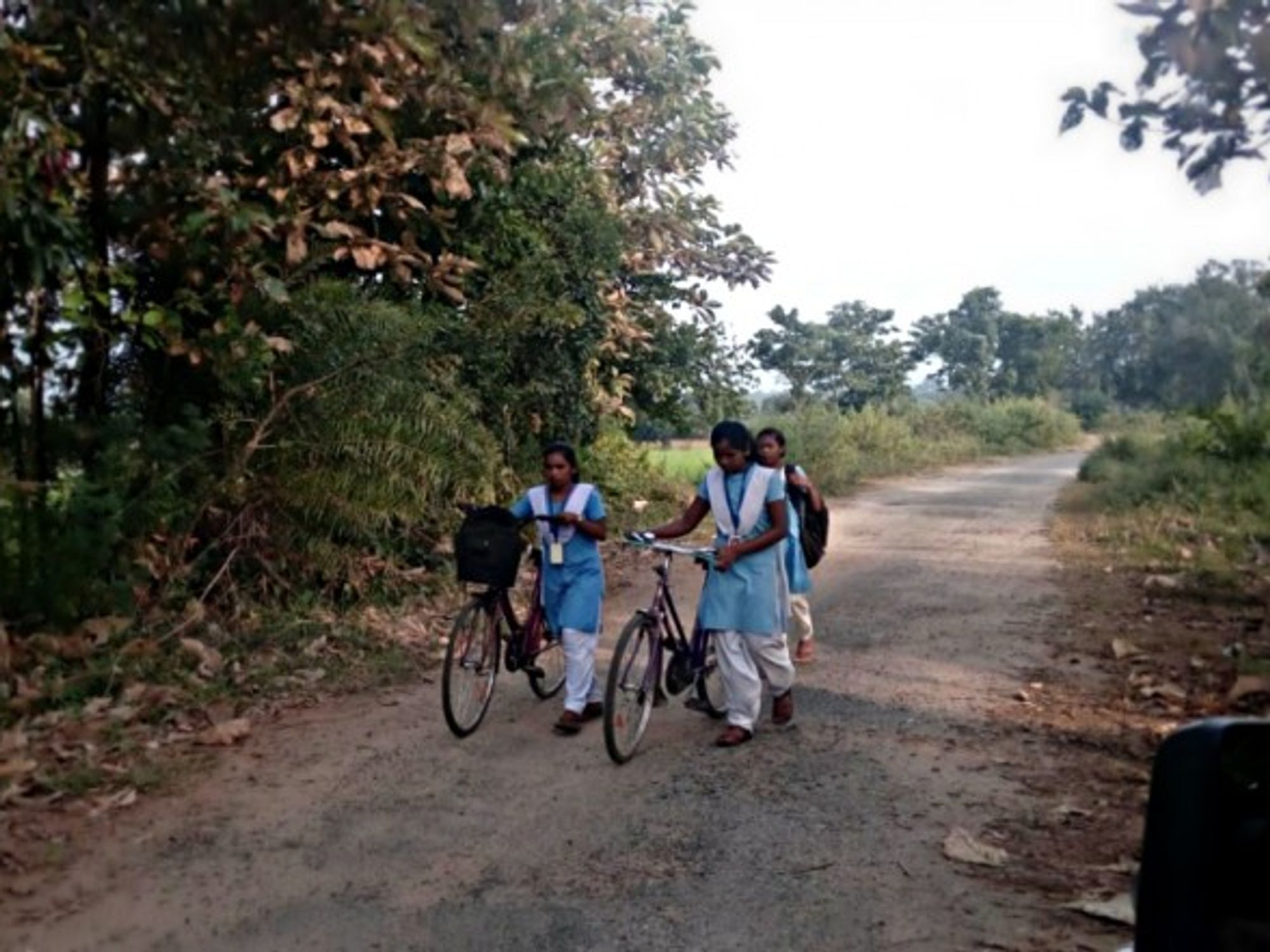 Young girls returning from school near Singari village