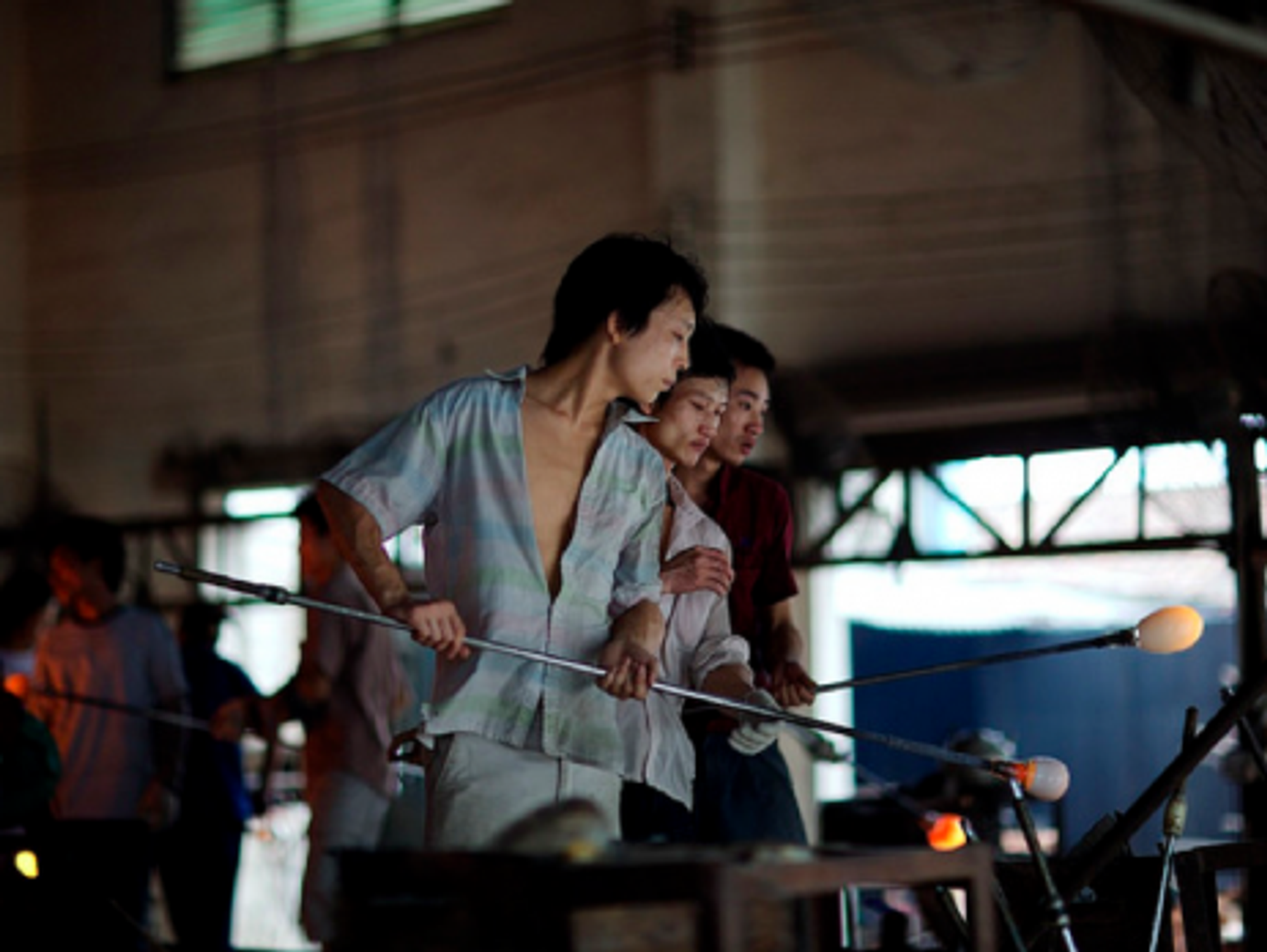 Young workers in a factory near Guangzhou, in a 2010 photo (Lyle Vincent)