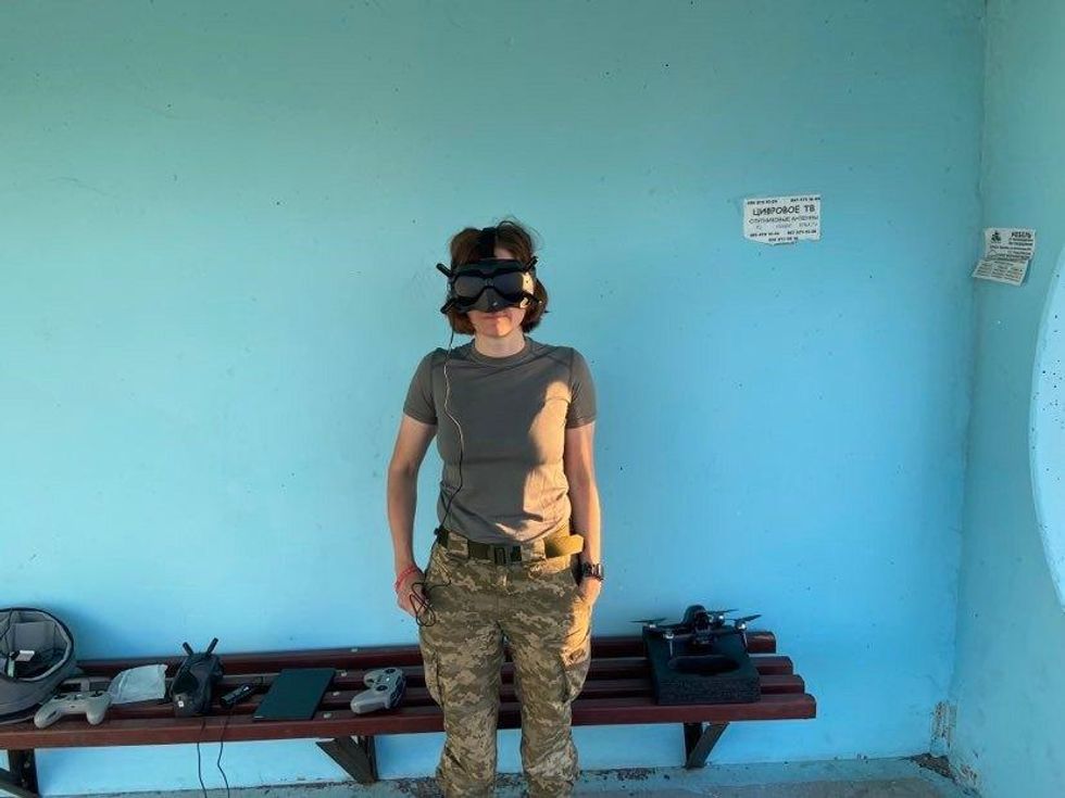 Zakrevska with some of her drone equipment