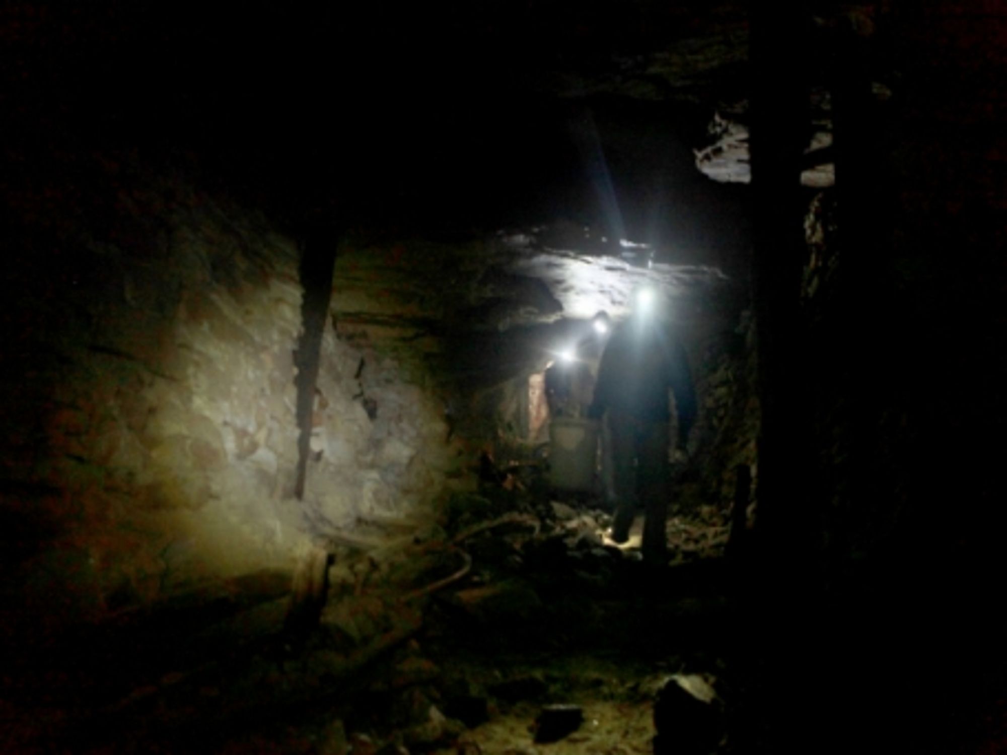 Zama-zamas search for gold in a disused mine shaft in Roodepoort, South Africa.