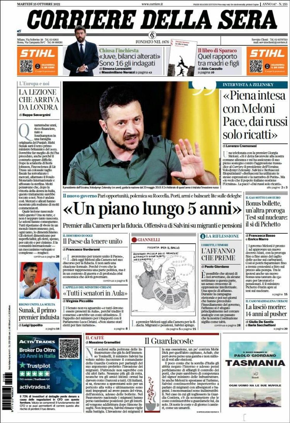 Zelensky’s Interview With Corriere Della Sera