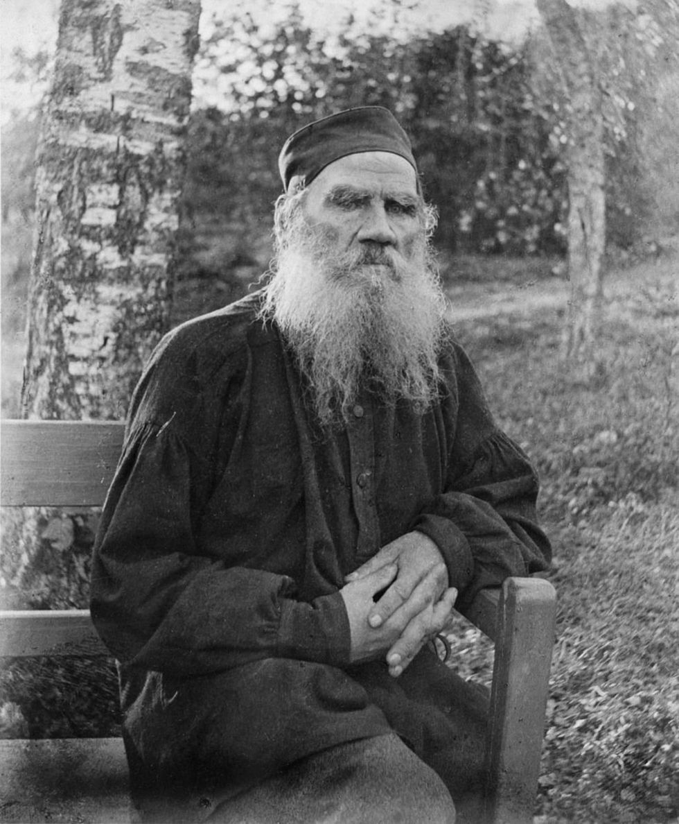 A portrait of Leo Tolstoy, the renowned Russian writer and philosopher, known for literary masterpieces such as War and Peace and Anna Karenina, capturing his deep, contemplative presence.