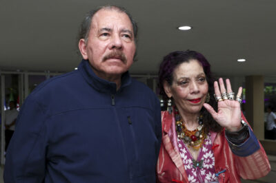 Nicaraguan President Daniel Ortega and his wife and VP Murillo