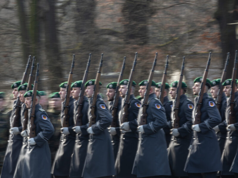 Photo of German soldiers marching