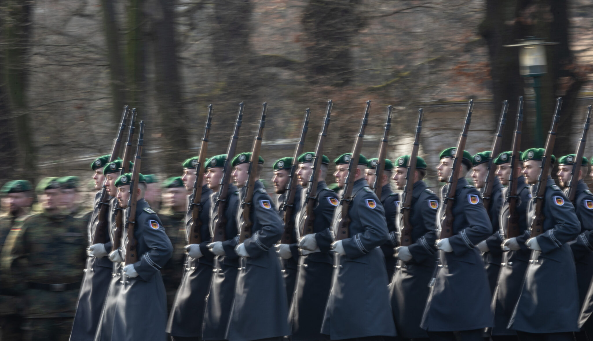 Photo of German soldiers marching