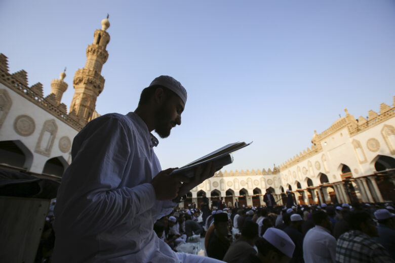 March 13, 2024, Cairo, Egypt: The mosque is organizing a collective Iftar for the second year for foreign students, providing 4,000 meals per day, which totals 120,000 meals per month, as part of the humanitarian, religious, and patriotic role that Al-Azhar plays in serving and caring for its expatriate children, who are guests of Egypt, in Cairo, Egypt, on March 13, 2024. (Credit Image: © Mahmoud Elkhwas/NurPhoto via ZUMA Press)