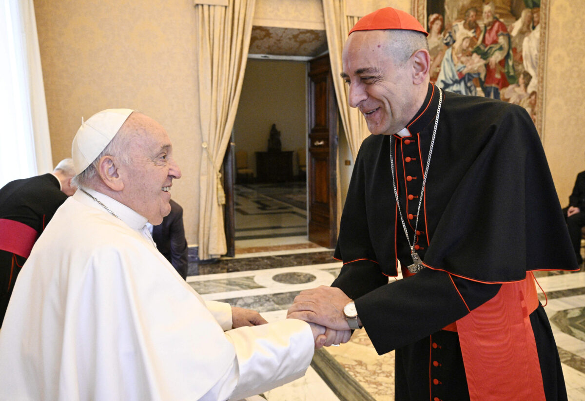 Pope Francis meets Argentinian Cardinal Victor Manuel Fernandez, Prefect of the Dicastery for the Doctrine of the Faith at the Vatican on April 11, 2024