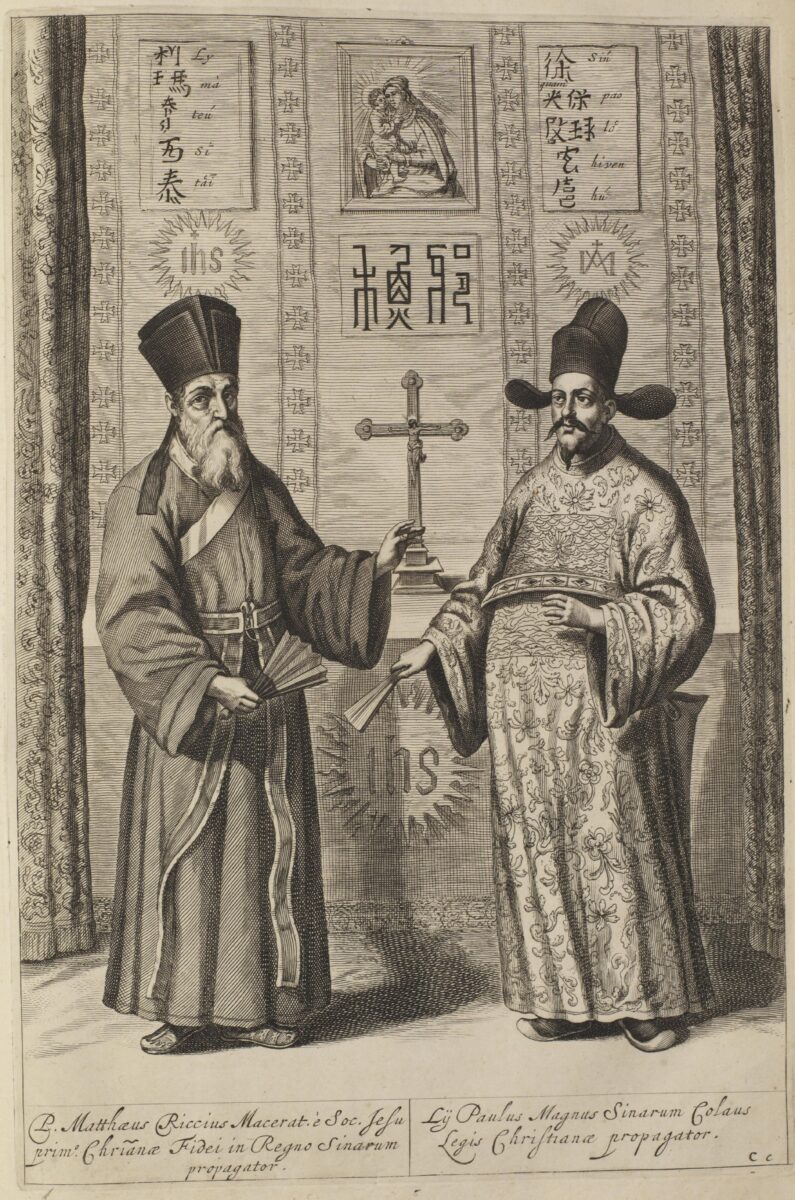 Engraving of Matteo Ricci in China