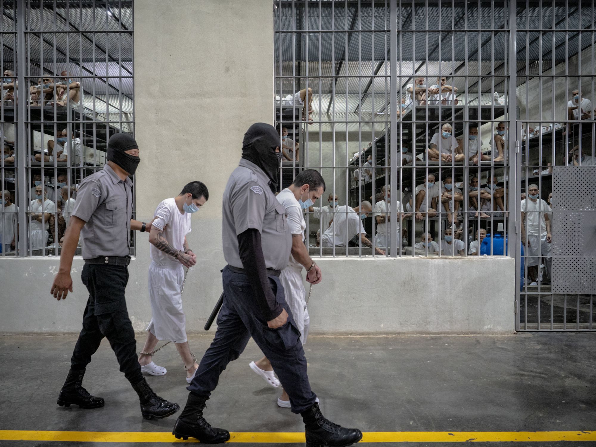 Photo ​inside the maximum-security CECOT prison in El Salvador