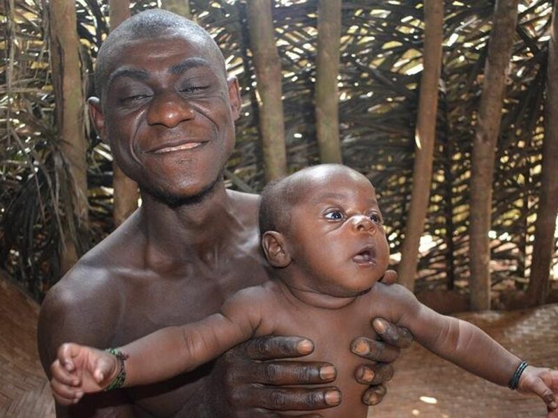 photo of a father and child