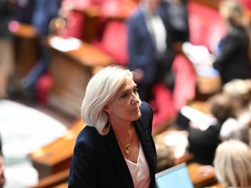 Photo of Marine Le Pen at the National Assembly on April 1.