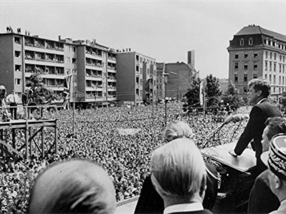 Speech by John F. Kennedy in front of Schöneberg Town Hall.