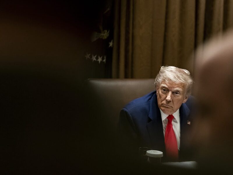 Photo of Trump looking on