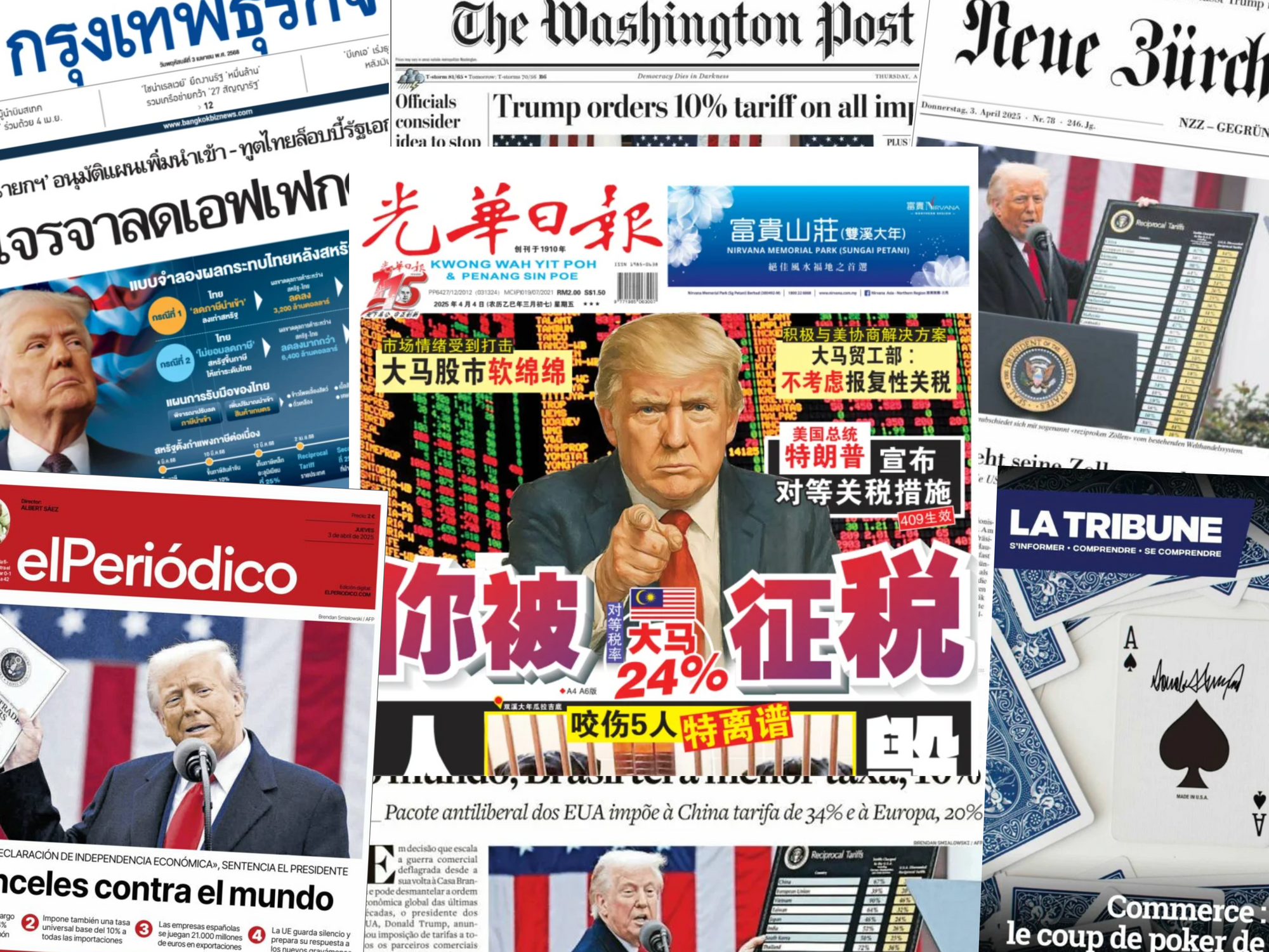"Trump's Poker Move" — How 18 World Newspapers Reacted To Unprecedented U.S. Tariffs