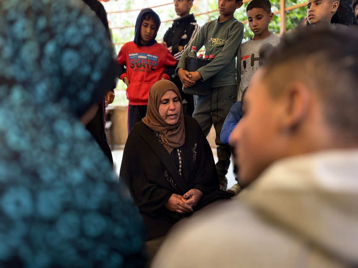 Photo of relatives of Palestinians who died in Israeli attacks crying and mourning as their bodies are brought to Nasser Hospital in Khan Yunis, Gaza, on May 1.