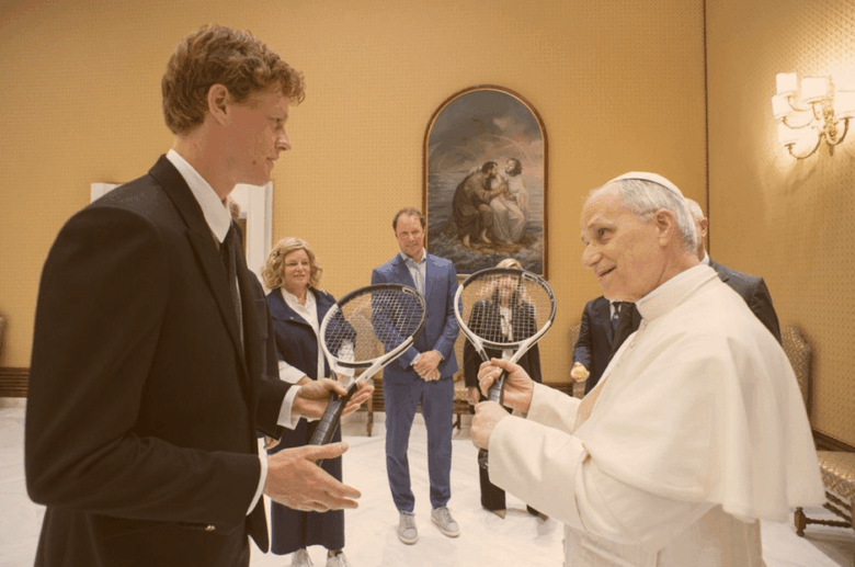 New Pope Leo XIV, an avid tennis fan, received Italian champion Jannik Sinner in a private audience at the Vatican on Wednesday. Sinner — currently the world No. 1 in men's singles — presented him with a racket and ball