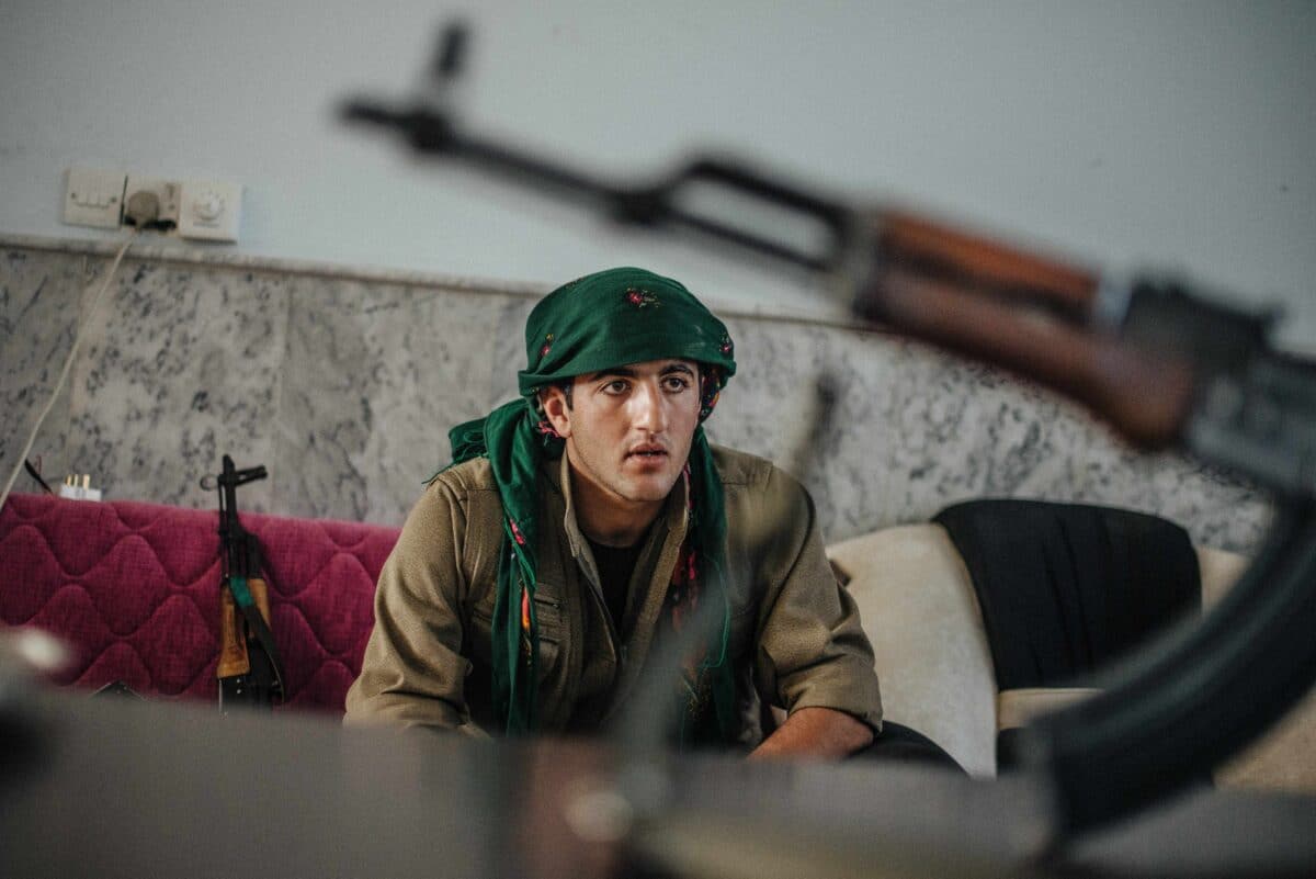 A PKK fighter in their headquarter in the city of Sinjar in Iraq, in 2015