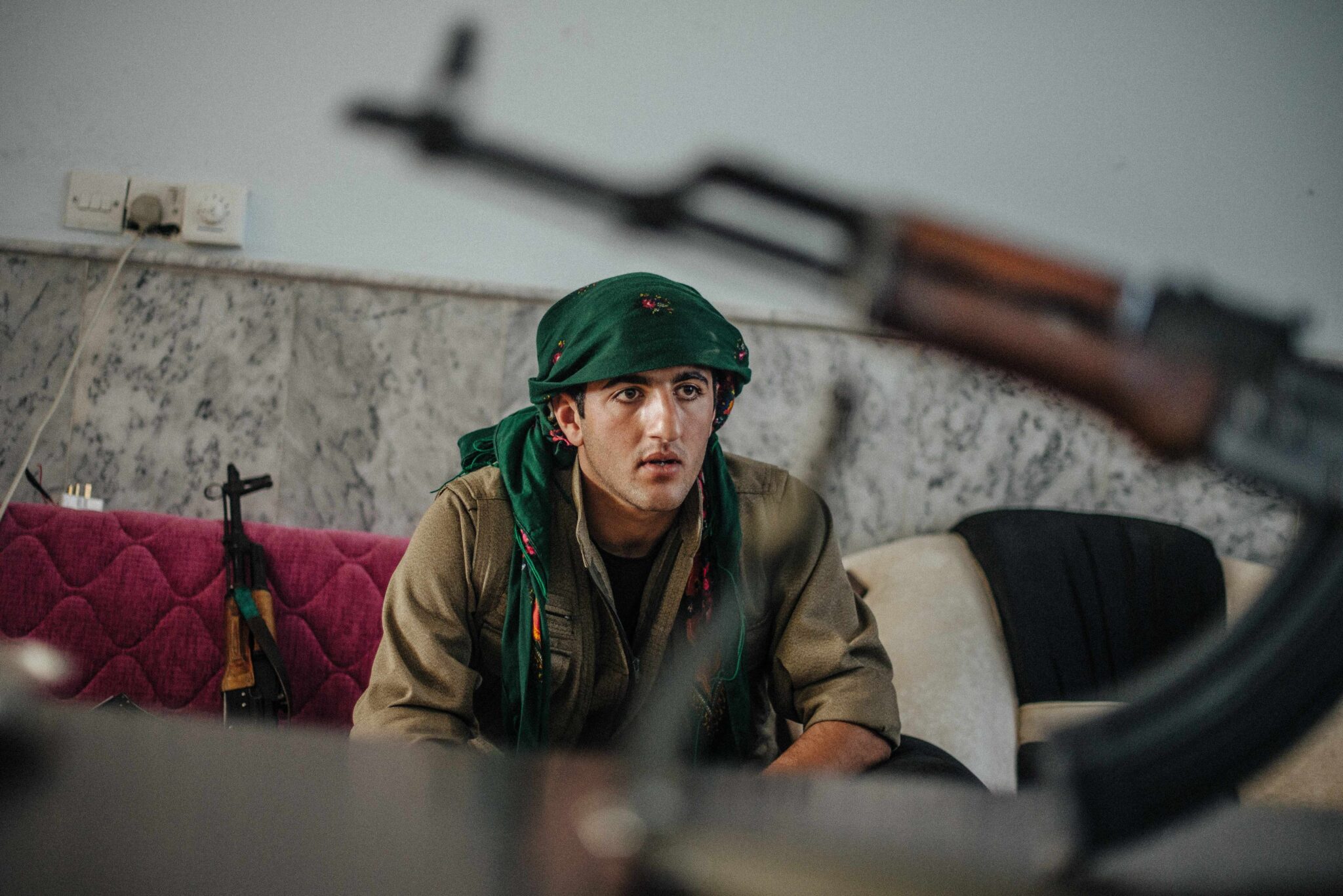 A PKK fighter in their headquarter in the city of Sinjar in Iraq, in 2015