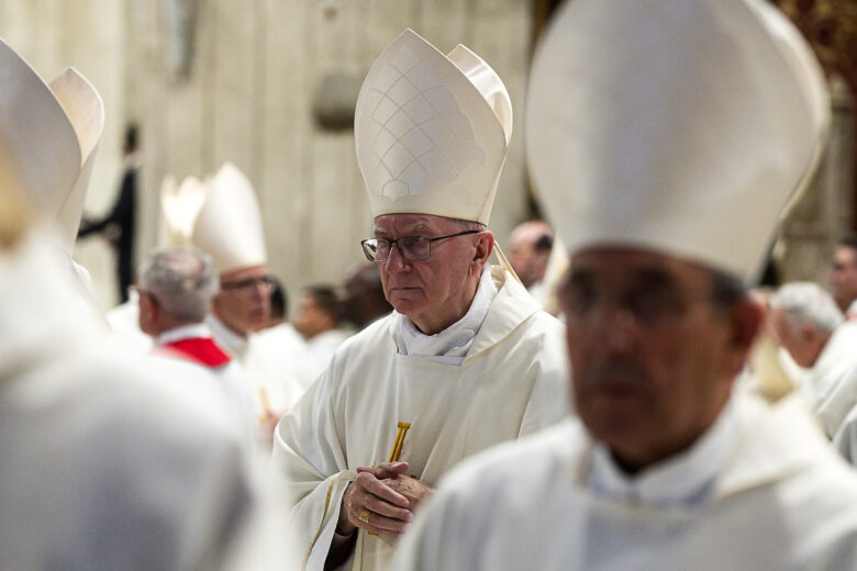 Italian Cardinal Pietro Parolin attends the Eight Novemdiale Mass in memory of late Pope Francis in Vatican