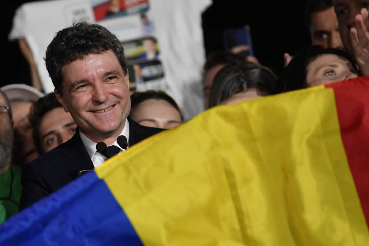 Romania Election Presidential candidate Nicusor Dan speaks to media after polls closed for the second round of the country s presidential election redo in Bucharest, on May 18, 2025.