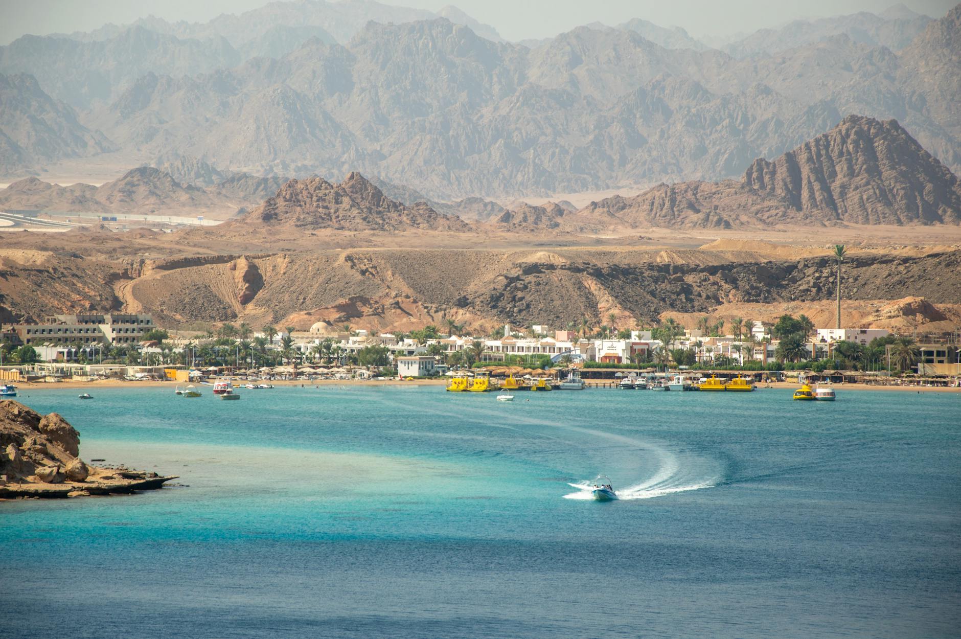 barren mountains in seaside