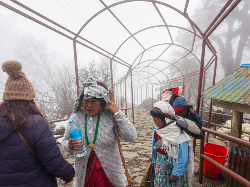 Photo of devotees trekking to the Pathibhara temple in Taplejung district