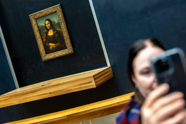 La Joconde in Le Louvres Museum, Paris, France on .January 11, 2025.