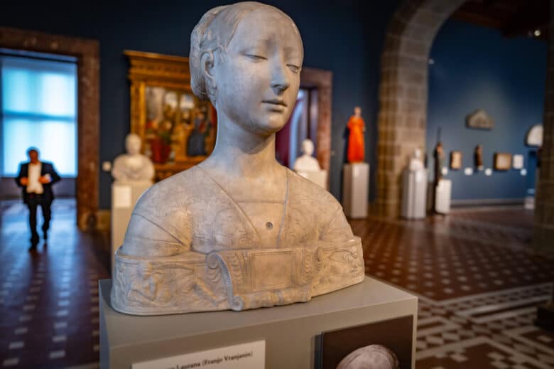 A statue inside the Bode Museum, Berlin, Germany on May 23, 2025.