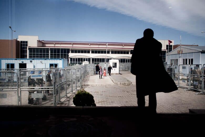 130 miles off Istanbul, the Silivri court and prison is a highly secured area. Here on March 15, 2013, Silivri, Turkey.