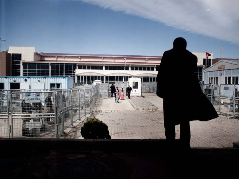 130 miles off Istanbul, the Silivri court and prison is a highly secured area. Here on March 15, 2013, Silivri, Turkey.