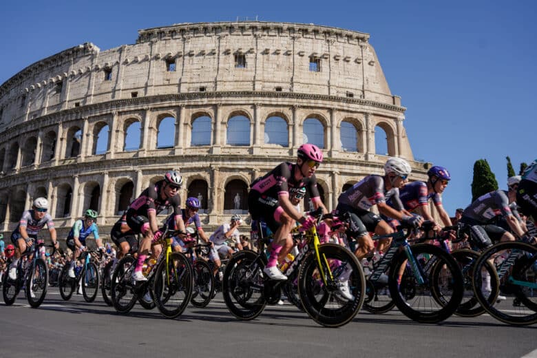 Cyclists ride past Rome’s Colosseum during Stage 21 of the Giro d’Italia. Today also marks World Bicycle Day, celebrated to promote cycling and sustainable mobility.