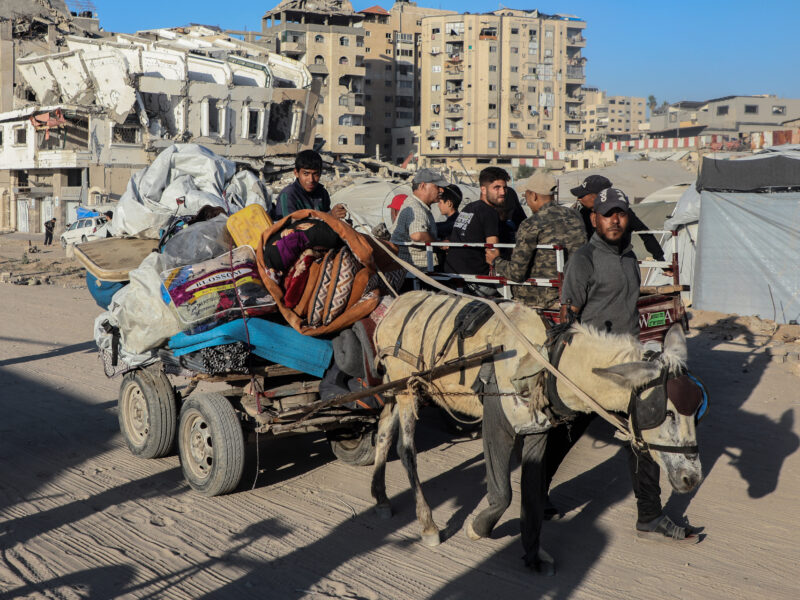 Displaced people in western Gaza City.