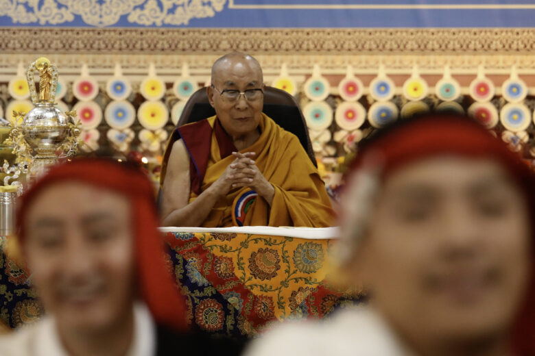 His Holiness the Dalai Lama attends a ceremony marking his 90th birthday at the Main Tibetan Temple in Dharamshala, India on June 30, 2025.